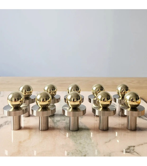 POLA polished gold/polished chrome furniture knob design handle