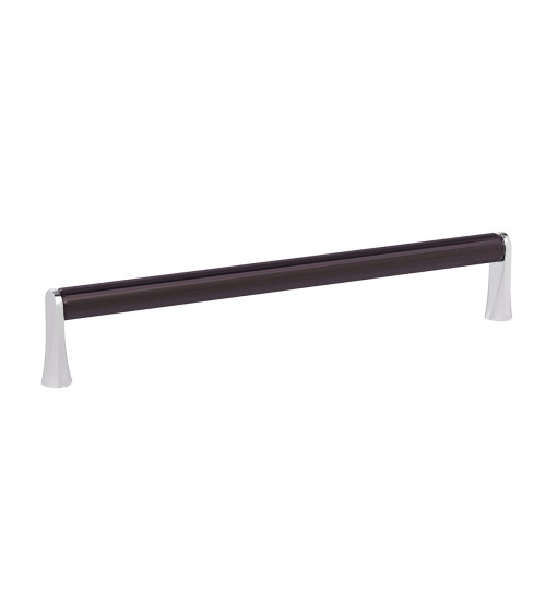 NATALE designer furniture handle in titanium/polished chrome