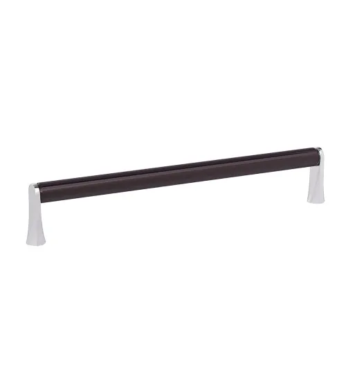 NATALE designer furniture handle in titanium/polished chrome