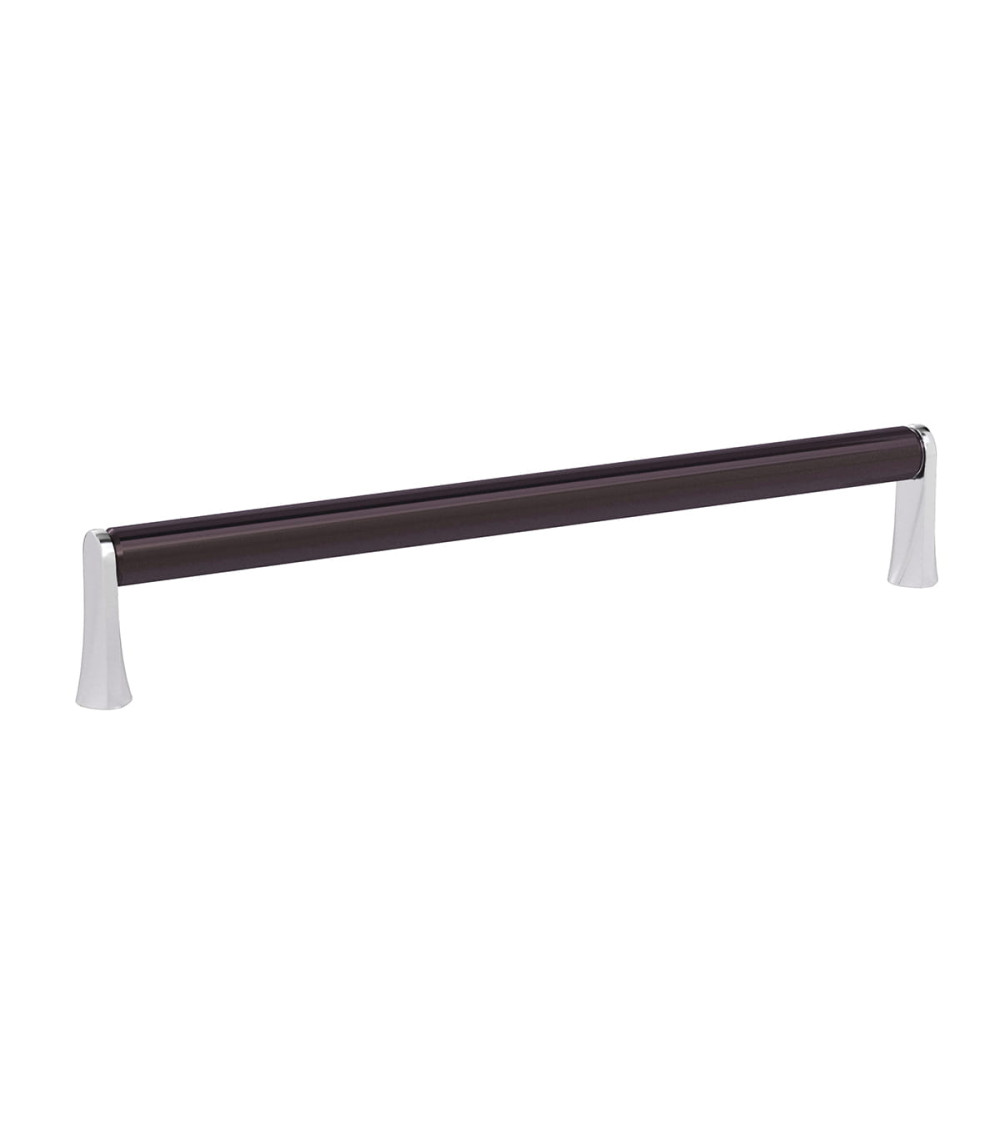 NATALE designer furniture handle in titanium/polished chrome