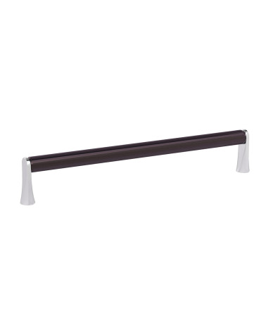 NATALE designer furniture handle in titanium/polished chrome
