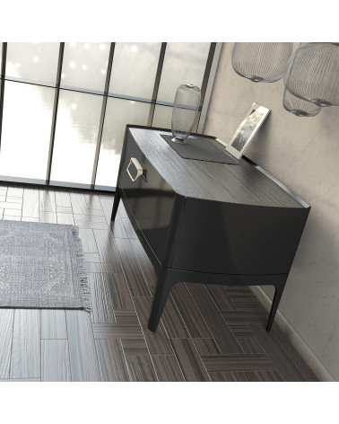 LAGO designer furniture handle in stainless steel mounted on a unit