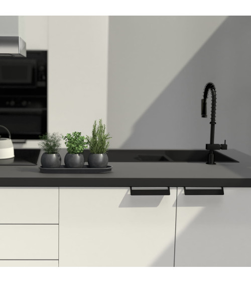 PRATO-2 designer furniture handle in matt black