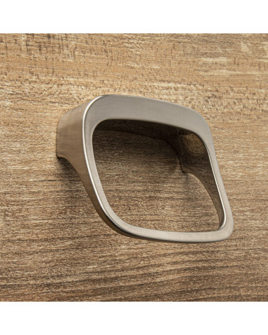 LAGO-1 stainless steel furniture handle designer handle close-up view mounted on furniture