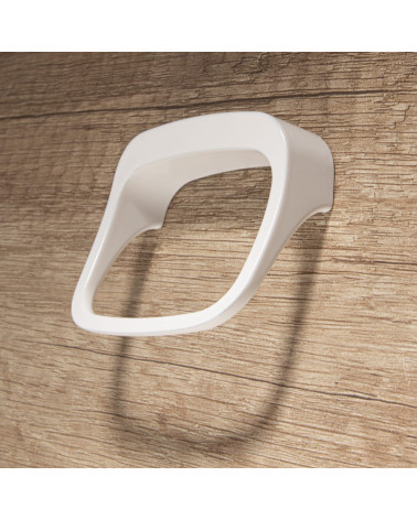 LAGO-1 white furniture handle designer handle close-up view mounted on furniture