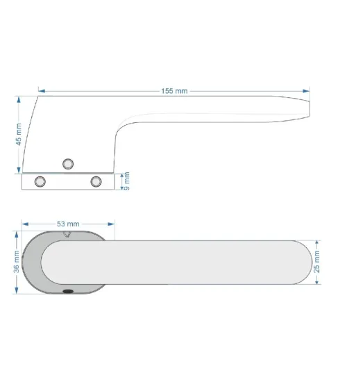 Black oval door handle VS MAGIC - designer handle