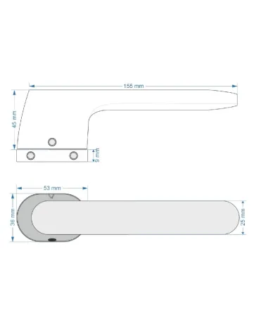 Black oval door handle VS MAGIC - designer handle