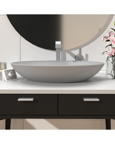 Satin chrome furniture handle NOX-1 designer handle fitted on bathroom furniture
