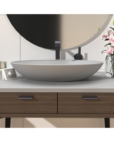 Titanium furniture handle NOX-1 designer handle fitted on bathroom furniture