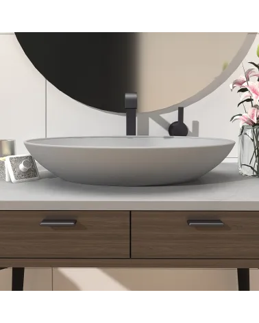 Titanium furniture handle NOX-1 designer handle fitted on bathroom furniture