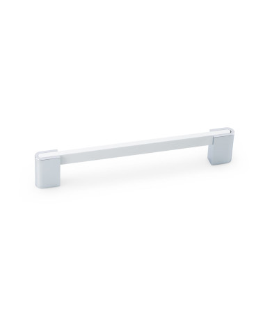 PABLO designer furniture handle in gloss white/polished chrome