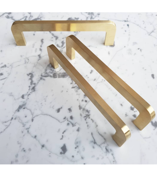 Brushed brass ISA furniture handle, design handle