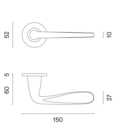 HIACYNTA polished gold door handle designer handle