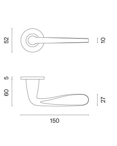 HIACYNTA door handle with dimensions