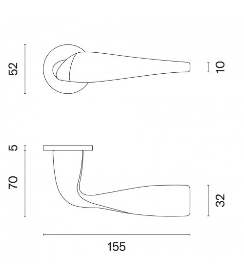 PETUNIA polished chrome door handle design hardware