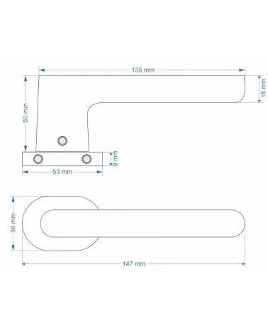 JACOB door handle with labels