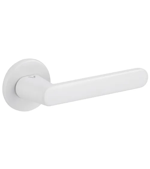 Nesh white door handle designer ironmongery