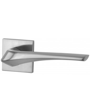 Heavy satin chrome door handle designer ironmongery