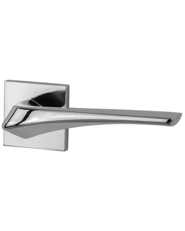 Heavy polished chrome door handle designer ironmongery