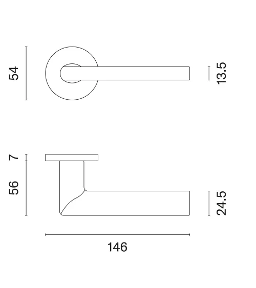 Satin chrome KALMIA door handle design handle