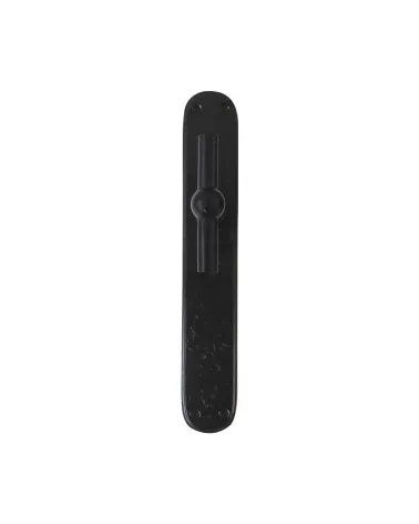 Chrome vertical door handle on BECDF iron plate - designer handle