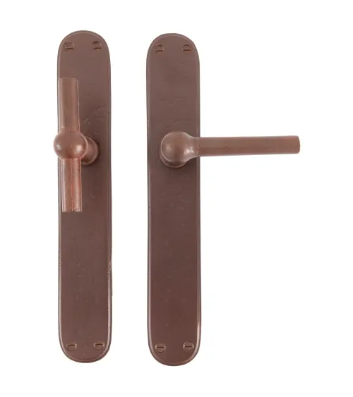 Rust door handle + rust vertical handle on BECDF iron plate - designer handle