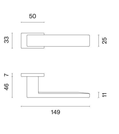 Matt gold door handle PINA design handle