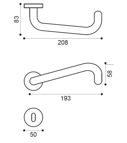 White Door Handles for PRM NoHand model - designer handle