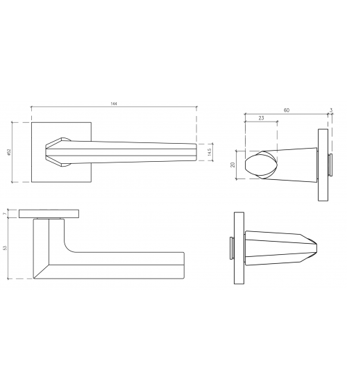JASMINA satin chrome door handle design handle
