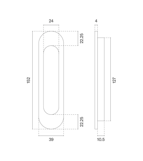 APRILE 7040 polished gold sliding door handle designer handle