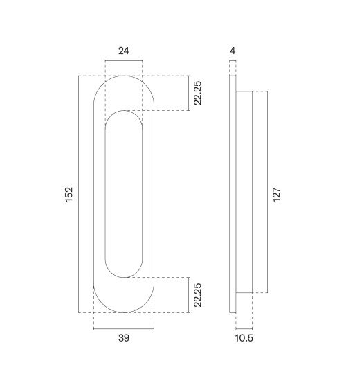 APRILE 7040 satin nickel sliding door handle designer handle