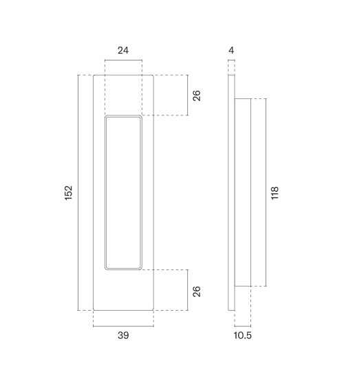 Matt gold sliding door handle APRILE 7039 designer hardware