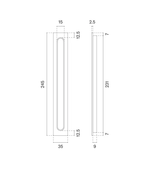 Matt brass / leather sliding door handle APRILE HD 239 designer handle