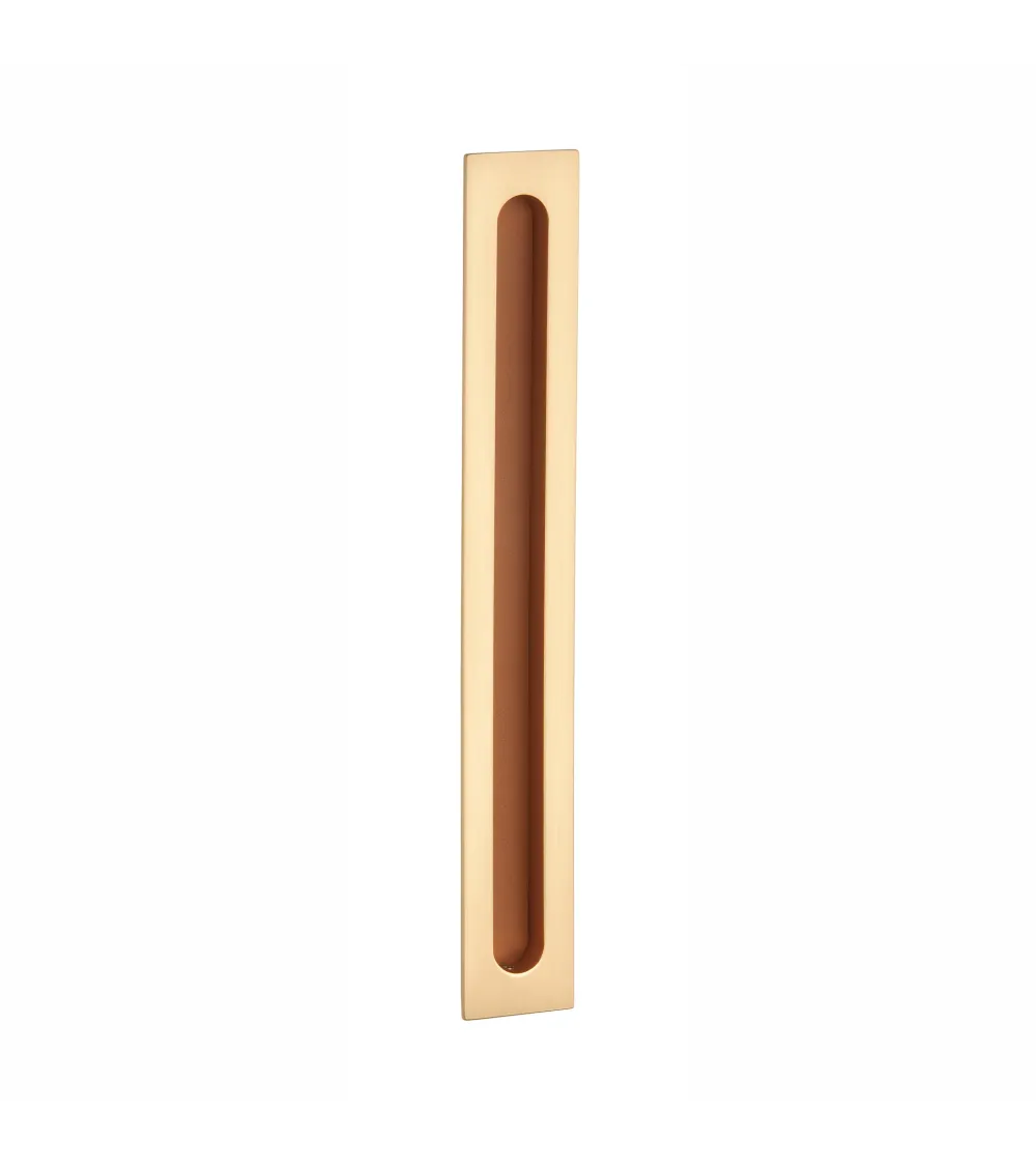 Matt brass / leather sliding door handle APRILE HD 239 designer handle