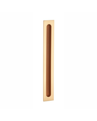 Matt brass / leather sliding door handle APRILE HD 239 designer handle
