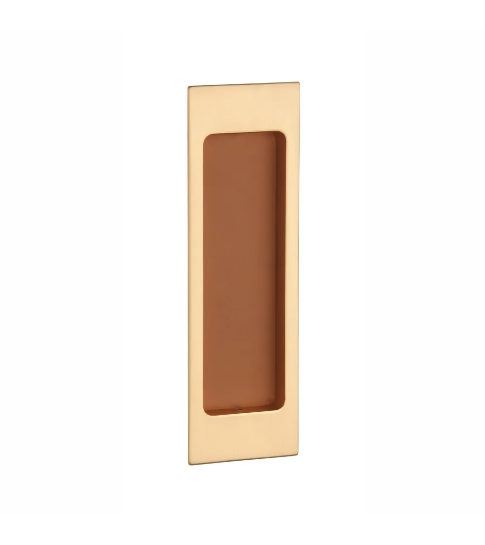 Matt brass / leather sliding door handle APRILE HD 240 designer handle