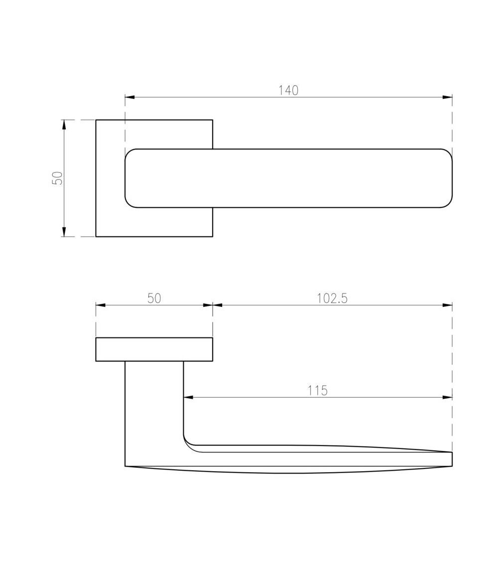 STELLA design door handle in polished chrome