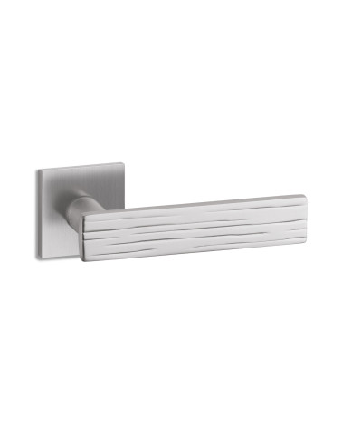 Satin chrome door handle Ento Wood designer ironmongery