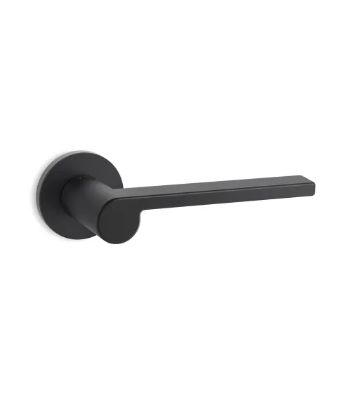 Black door handle Ento Lev designer ironmongery