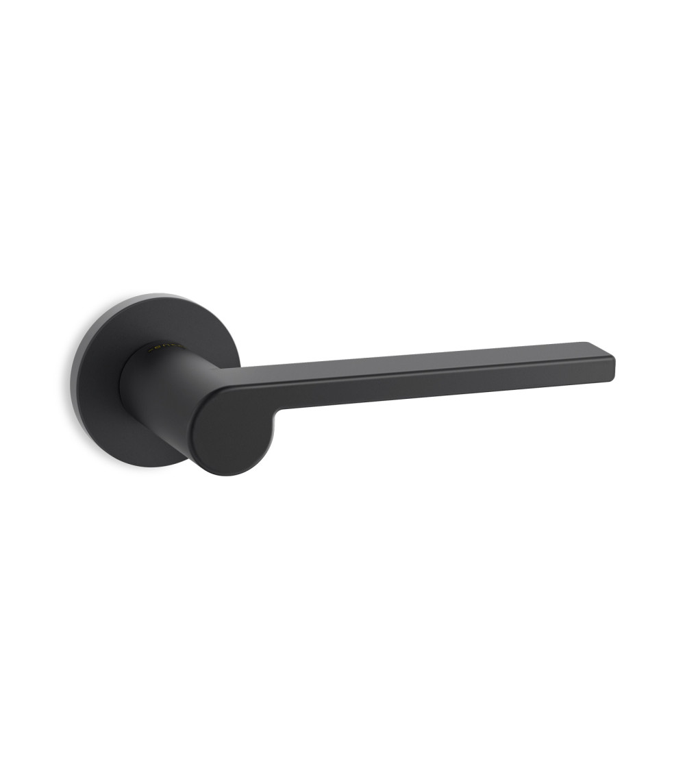 Black door handle Ento Lev designer ironmongery
