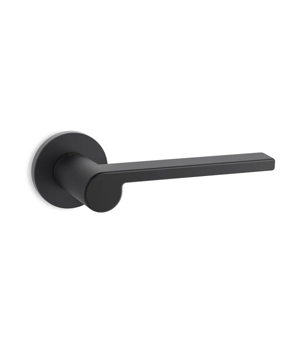 Black door handle Ento Lev designer ironmongery