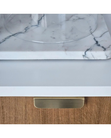 Matt gold EDIT EDGE furniture handle designer handle zoomed view