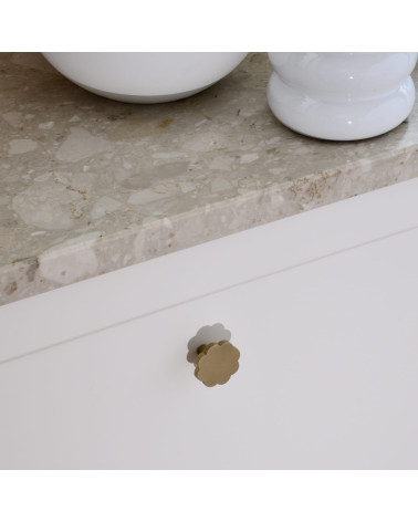 Brass Flower 08 furniture knob designer handle mounted on drawer