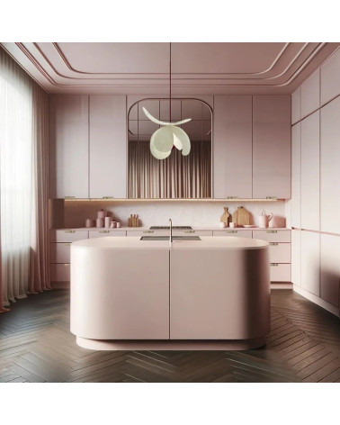 Matt gold EDIT EDGE furniture handle designer handle installed in kitchen