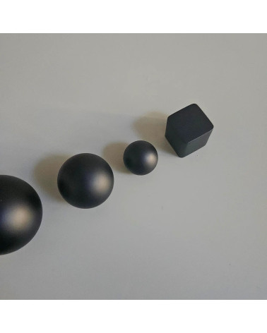 Brass ODETE BLACK furniture knob designer handle top view aligned diagonally