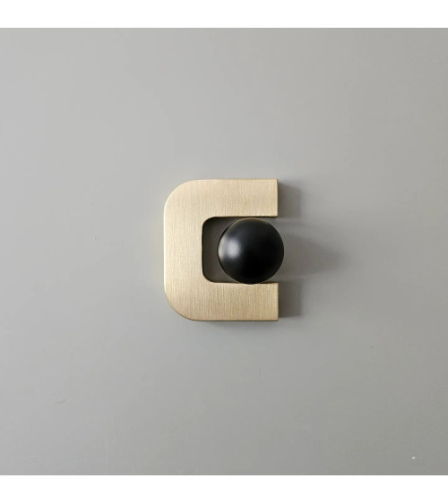 Polished gold furniture handle ISA XS designer handle