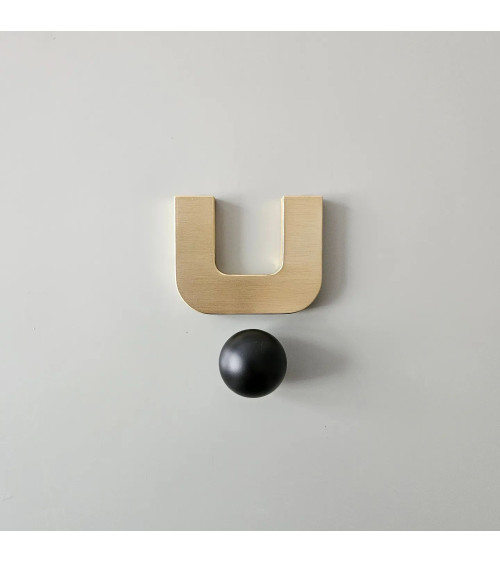Polished gold furniture handle ISA XS designer handle