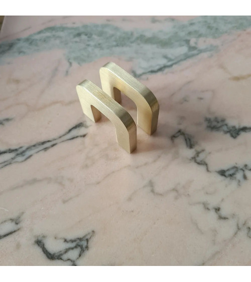 Polished gold furniture handle ISA XS designer handle