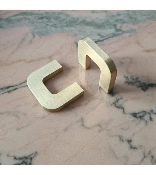 Polished gold furniture handle ISA XS designer handle