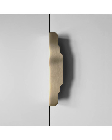 KARLA LACK brass furniture handle design fixed vertically on a background